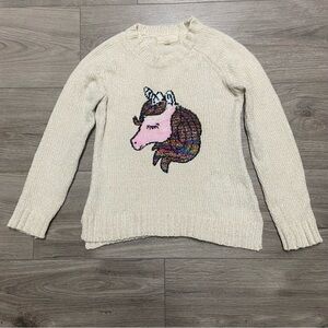 Unicorn Sequins Btween Flip Sequin Sweater Girls 7 Cream